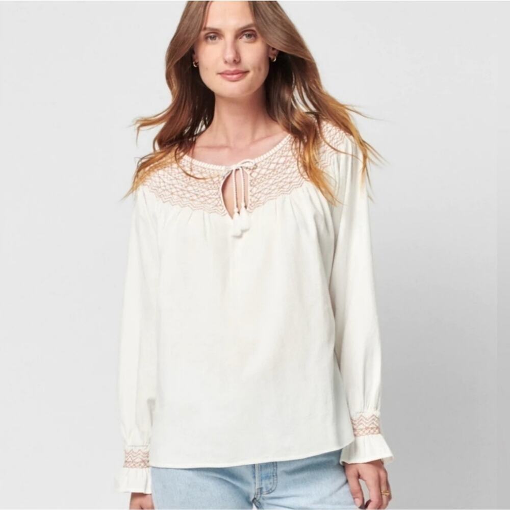Nwtg Faherty Laura Embroidered Top, 100% Organic Cotton Size S